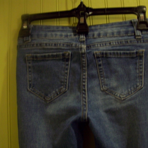 Blue Candy Skinny Jeans Denim Double Button Size 0 - Picture 7 of 8